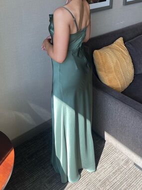 Birdy Grey Satin Slip Gown in Sage Green